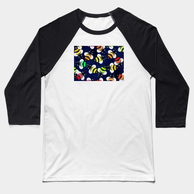 Bee Pattern Baseball T-Shirt by AnimalPatterns